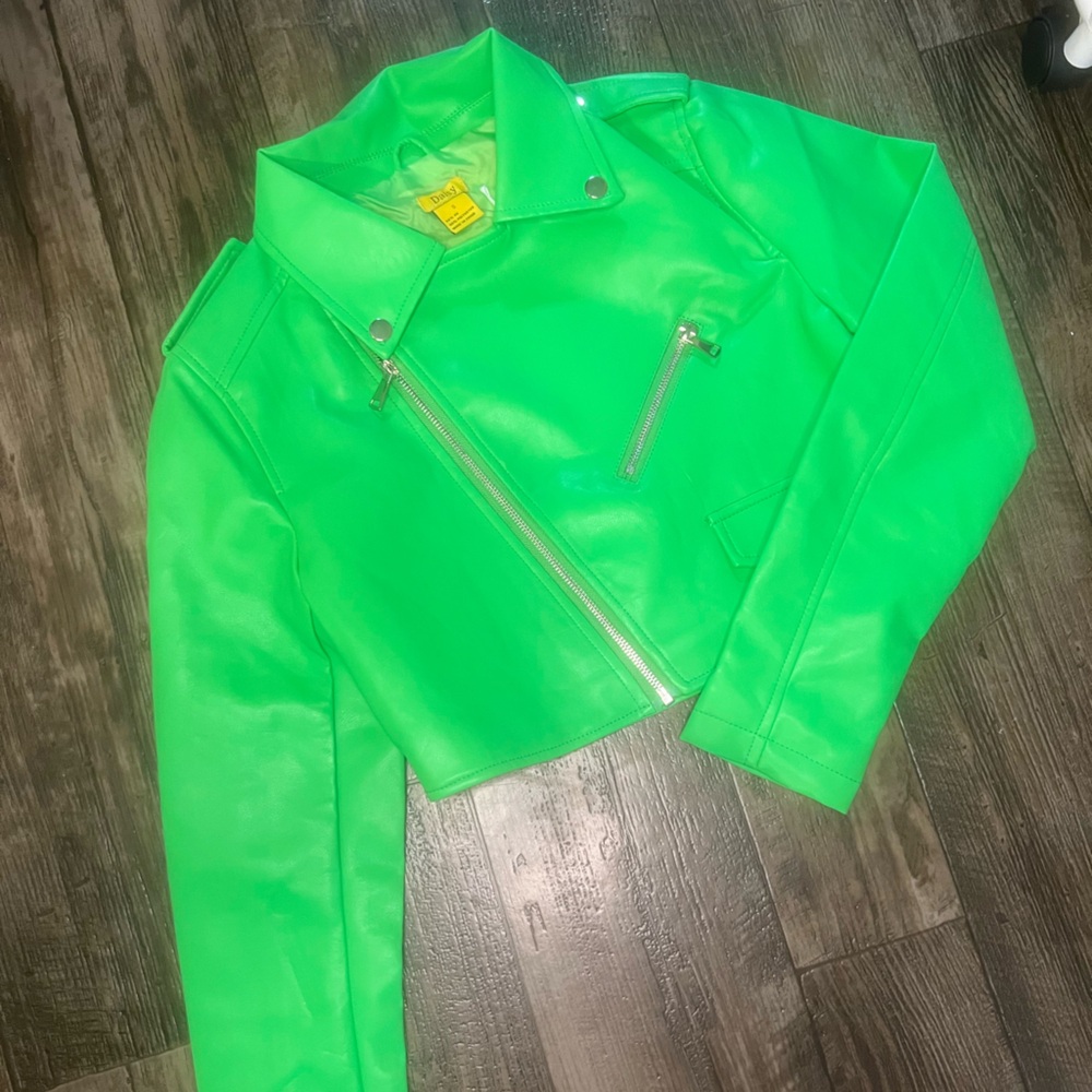 COPY - Green pleather jacket.